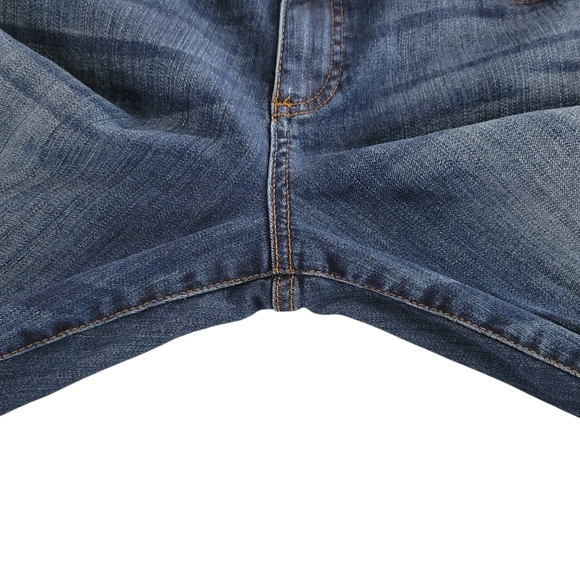 KUT from the Kloth Straight Leg Jeans Frayed Crop Cuff Blue Stretch Womens 12 - Picture 4 of 5